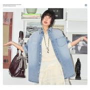 メンズ 刺繍入り デニム 長袖シャツ 男女兼用 カジュアル サマー アウター 春夏秋 2025新作★