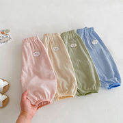 XIU☆子ども用スマイル防虫パンツ 2025新作 夏 男の子用 おしゃれタグ付きチェックパンツ 薄手 スマイル