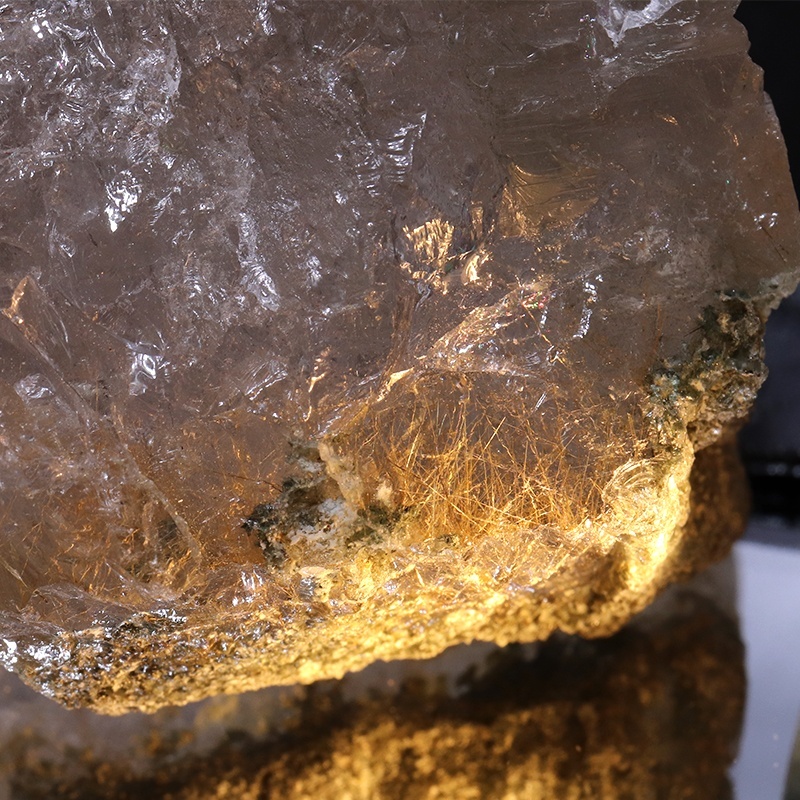 一点物】クラスター ルチル入りマニハール水晶 インド マニハール地方