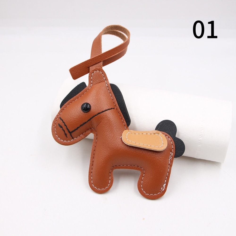 9色 馬キーホルダー ファッション レザー PU 馬キーホルダー