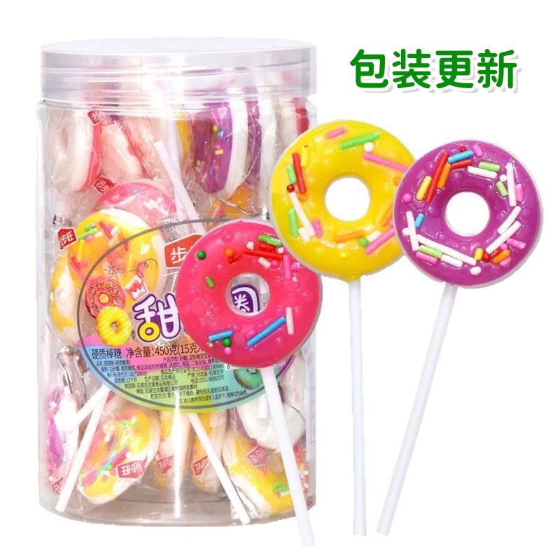 【30本入】ドーナツロリポップ　4味　アソート　チョコレート　マンゴー　もも　ヨーグルト　カワイイ
