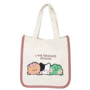 【トートバッグ】LINE FRIENDS minini サガラ刺繍トート BR