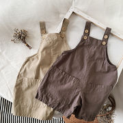 2025春夏子供服 カジュアル系 シンプル サロペット 韓国風 ボトムス 男女兼用 2色展開[80~130cm]