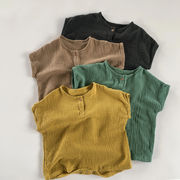 2025春夏子供服 カジュアル系 シンプル ロンパース 韓国風 連体服 サロペット 男女兼用 2色展開[80~130cm]