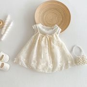 FLM☆夏服 中小児用 ワンピース プリンセスワンピース 女の子用 ストラップ 薄手 リボンワンピース