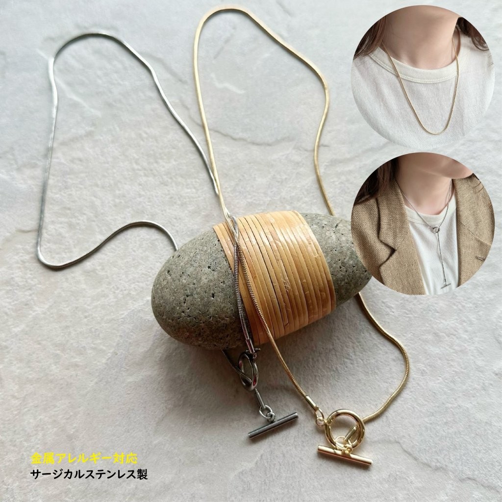 【サージカルステンレス】SNAKE CHAIN NECKLACE
