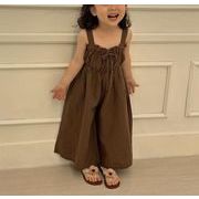 2025 夏新作 韓国版 ins サロペット 女の子  夏服 キャミソールワイドパンツ  子供服  80~130cm 2色