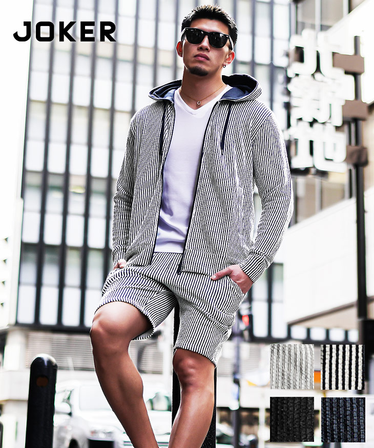 2025年春の新作】シアサッカー フルジップパーカー+イージーショーツ 2