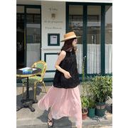 今季マストバイ INS 新作　おしゃれ　ジャカード  トップス レース ノースリーブシャツ/スカート