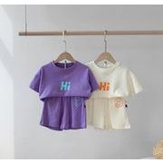 2025 夏新作 男の子 夏服 赤ちゃん 半袖 上着+半ズボン 2点セット 男女兼用 子供服 90~140cm 3色