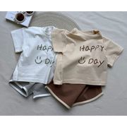 【2点セット】2025春夏新作 子供服  ベビー服  アパレル    半袖  tシャツ +ショットパンツ  男女兼用