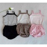 【2点セット】2025春夏新作 子供服  ベビー服  アパレル    キャミソール  +ショットパンツ   男女兼用