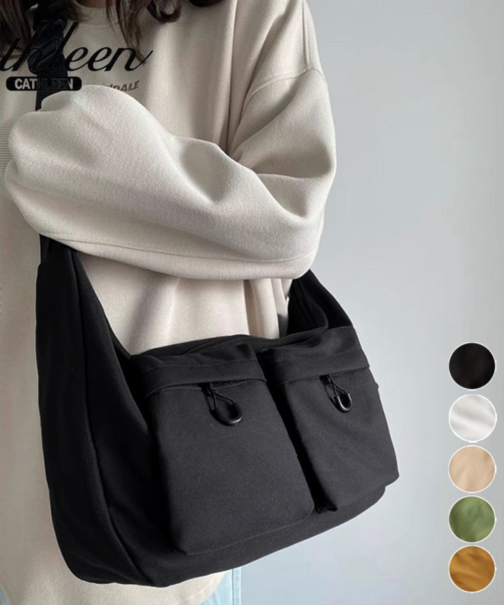 【日本倉庫即納】 マルチポケットショルダーバッグナイロン鞄