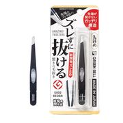 グリーンベル 　ズレずに抜ける驚きの毛抜き　先斜め（ブラック）　GT-233
