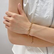【プチプラ】金アレ対応☆ステンレス太めラウンドキューバチェーンブレスレット 単層 ステンレスバングル