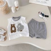 Weinis☆2025年夏物 ベビー・幼児用薄手半袖半パン2点セット 男の子用おしゃれキャラクター柄