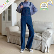 デニムサロペット サロペット オーバーオール カジュアル ポケット レディース