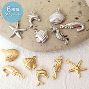 ステンレス チャーム 【6種アソート】【40. マリンチャーム vol.2】 メタルチャーム 夏 海