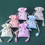 6色 和風 巾着袋 刺繍 花柄 桜柄  ギフトバッグ 結婚式 小物入れ  アクセサリー サシェ 収納袋  日雑貨