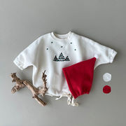 秋冬新作　ベビー服　ロンパース　帽子付き　裏起毛　可愛い　クリスマス　サンタ服　カバーオール