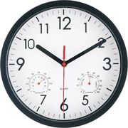 掛時計 温湿度計付 アーバン 25cm BK 37860