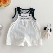 FLM☆2025夏新作 アルファベット刺繍オーバーオールセット