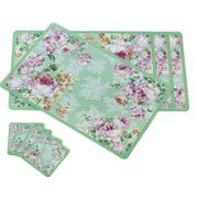 ランチョンマット４P＆コースター４Pセット　テーブルウェア　おしゃれ　花柄　フラワー　食器