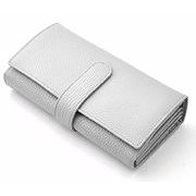 MOMO　牛革エンボス　最大25ポケット　ハンドバック級収納力　アコーディオンロングウォレット　AN-469　WH