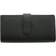 MOMO　牛革エンボス　最大25ポケット　ハンドバック級収納力　アコーディオンロングウォレット　AN-469　BK