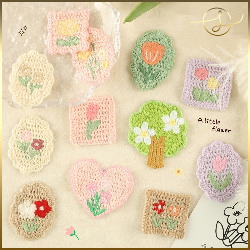 【18種】お花 フラワー ボタニカル 立体的 刺繍ワッペン アップリケ ハンドメイド 装飾