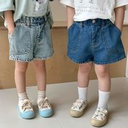 2025春夏子供服 カジュアル系 デニムパンツ 韓国風 ジーンズ ショートパンツ 男女兼用 キッズ服 [80~150cm]