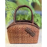 網代編み　巾着　山葡萄かごバッグ　籠バッグ　手作り　天然素材