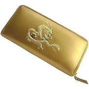 RED　CROW　牛革カウハイド　22K金箔　皇帝龍浮き押し加工　ラウンドウォレット　TK-003-03　金