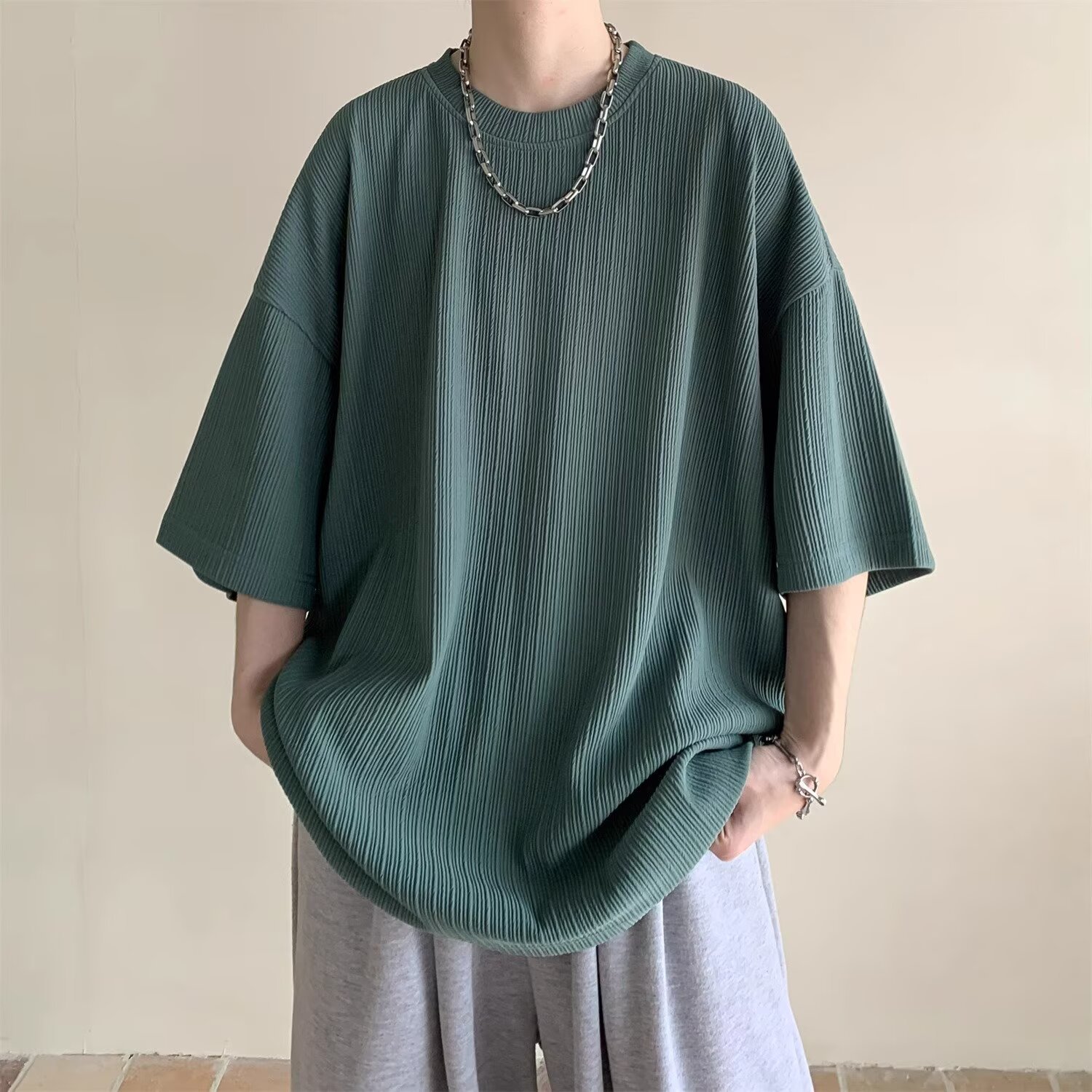 夏新作 ・メンズ・Tシャツ・ブラウス・気質・半袖tシャツ・トップス・M~3XL 3色