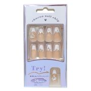 【コスメ雑貨】ネイルチップロングスクエアタイプ WHITE FRENCH