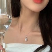 ダイヤモンドネックレス シンプル 高級感 S925 シルバーアクセサリー アレルギー対応 おしゃれ