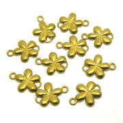 【在庫限り】 メタル合金パーツ 約14x10x2mm （丸カン内径1.5mm） ゴールドカラー 《10個》 金具