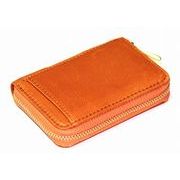 RED　CROW　本ディアスキン　鹿革　牛革　日本製　男女兼用　カードスライダーコインウォレット　DSCW　茶