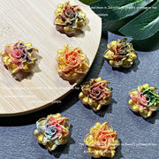 花  デコパーツ 樹脂 DIY素材 デコパーツ 貼り付けパーツ デコ素材 手芸材料 装飾品