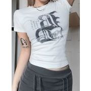 2025春夏新作 レディース 女 半袖 プリント Tシャツ トップス インナー