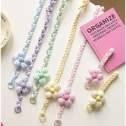 ファッション小物　スマホロープ ショルダー紐　フラワー　ファブリック