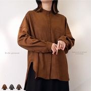 【2025新作】スウェードタッチカットソー　オーバーサイズ　シャツ(32860)