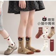 人気新作      子供靴下  韓国風子供服 ベビー靴  ベビー用   ソックス   可愛い 猫 5足入り
