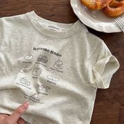 2025秋新規※DONGY☆ベビー用 半袖Tシャツ カートゥーンプリント 薄手 綿素材 男の子女の子