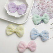 新入荷 蝶結び デコパーツ 生地 パッチ 刺繍アップリケDIY ヘアアクセサリーバッグ装飾 貼り付けパーツ