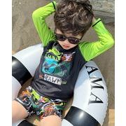 【2点セット】男児 水着 上下セパレート 水泳帽付き プール 海水浴  2色