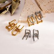 ステンレスイヤーカフ フープピアス アクセサリー 両耳イヤリング 18k　金属アレルギー対応