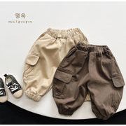 2025夏新作--★ベビー用カジュアルパンツ 男女兼用 ポケットデザインのロングパンツ★80-120cm★2色