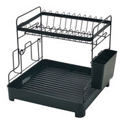 マリン商事 コンパクト水切りラック 省スペースでたっぷり大容量 上段には平皿約11枚収納