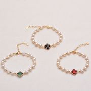 【ラッキークローバー】ブレスレット レディース 3色 シンプル デイリー使い